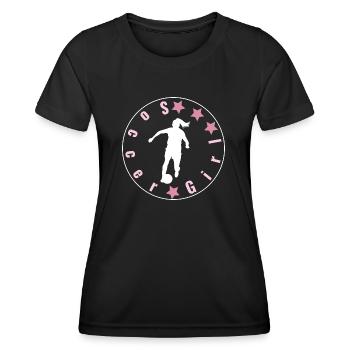 Fußball Mädchen, Frauenfußball, Frauenfußball, Sport - Frauen Funktions-T-Shirt - Schwarz - Vorne - AI Model Female 172 light (172cm)