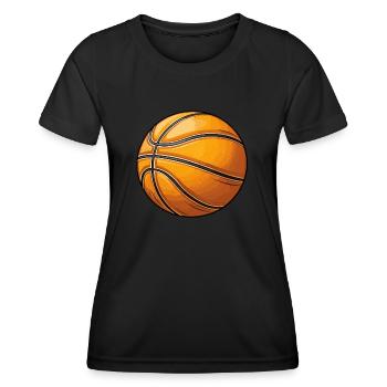 Basketball in vector graphic style - Women's Functional T-Shirt - black - Front - AI Model Female 172 light (172cm)