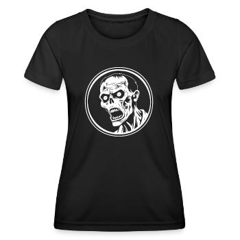 Zombie Untoter Halloween Horror - Frauen Funktions-T-Shirt - Schwarz - Vorne - AI Model Female 172 light (172cm)