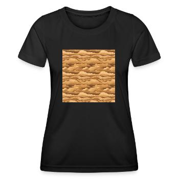 Désert Sans Couture Motif Sable Dunes du Sahara Arabe - T-shirt sport Femme - noir - Devant - AI Model Female 172 light (172cm)