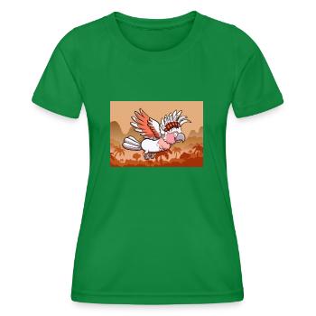 Kakadu fliegt im Dschungel - Frauen Funktions-T-Shirt - Kelly Green - Vorne - AI Model Female 172 dark (172cm)