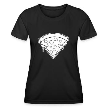 Pizza Restauration rapide Pizzeria - T-shirt sport Femme - noir - Devant - AI Model Female 172 light (172cm)
