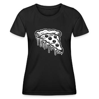 Pizza Restauration rapide Pizzeria - T-shirt sport Femme - noir - Devant - AI Model Female 172 light (172cm)