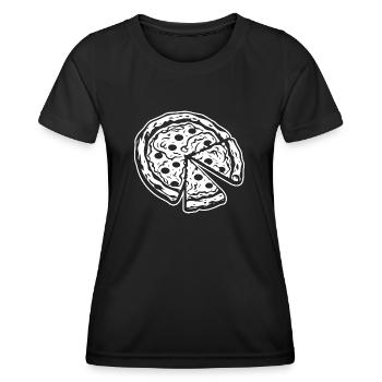 Pizza Restauration rapide Pizzeria - T-shirt sport Femme - noir - Devant - AI Model Female 172 light (172cm)