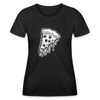 Pizza Restauration rapide Pizzeria - T-shirt sport Femme - noir - Devant - AI Model Female 172 light (172cm)