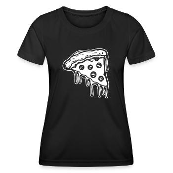 Pizza Restauration rapide Pizzeria - T-shirt sport Femme - noir - Devant - AI Model Female 172 light (172cm)