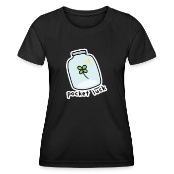Poche chance, pot de chance - T-shirt sport Femme - noir - Devant - AI Model Female 172 light (172cm)