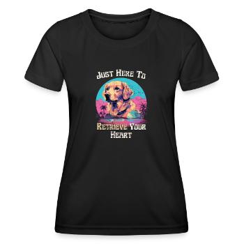 Golden Retrievererobert Herzen - Frauen Funktions-T-Shirt - Schwarz - Vorne - AI Model Female 172 light (172cm)
