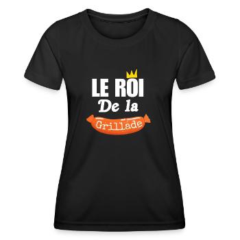 Le Roi De La Grillade - Barbecue Humour Été - T-shirt sport Femme - noir - Devant - AI Model Female 172 light (172cm)