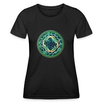 Kelte - Frauen Funktions-T-Shirt - Schwarz - Vorne - AI Model Female 172 light (172cm)