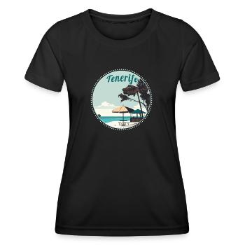 Tenerife Îles Canaries Retro Beach - T-shirt sport Femme - noir - Devant - AI Model Female 172 light (172cm)