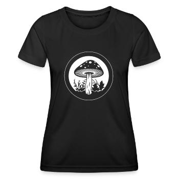 Champignon Cueilleur de champignons Champignons Champignons - T-shirt sport Femme - noir - Devant - AI Model Female 172 light (172cm)