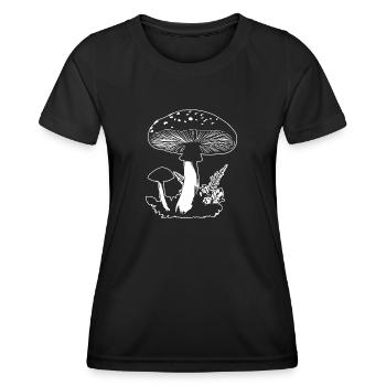 Champignon Cueilleur de champignons Champignons Champignons - T-shirt sport Femme - noir - Devant - AI Model Female 172 light (172cm)