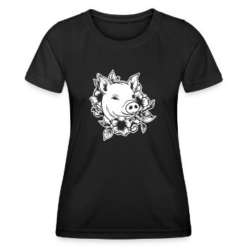 Pig Piggy Sow - Women's Functional T-Shirt - black - Front - AI Model Female 172 light (172cm)