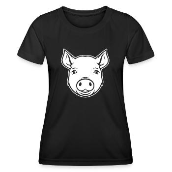 Pig Piggy Sow - Women's Functional T-Shirt - black - Front - AI Model Female 172 light (172cm)