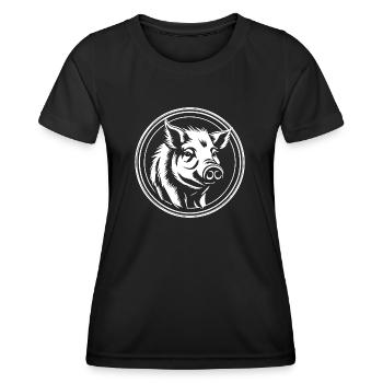 Pig Piggy Sow - Women's Functional T-Shirt - black - Front - AI Model Female 172 light (172cm)