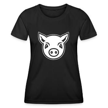 Pig Piggy Sow - Women's Functional T-Shirt - black - Front - AI Model Female 172 light (172cm)