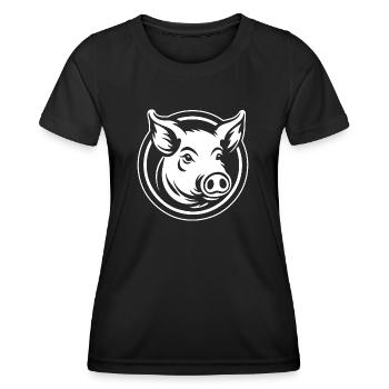 Pig Piggy Sow - Women's Functional T-Shirt - black - Front - AI Model Female 172 light (172cm)