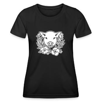 Pig Piggy Sow - Women's Functional T-Shirt - black - Front - AI Model Female 172 light (172cm)