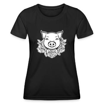 Pig Piggy Sow - Women's Functional T-Shirt - black - Front - AI Model Female 172 light (172cm)