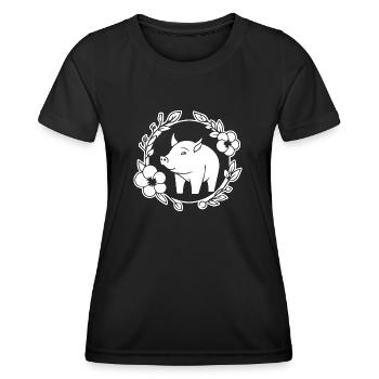 Pig Piggy Sow - Women's Functional T-Shirt - black - Front - AI Model Female 172 light (172cm)