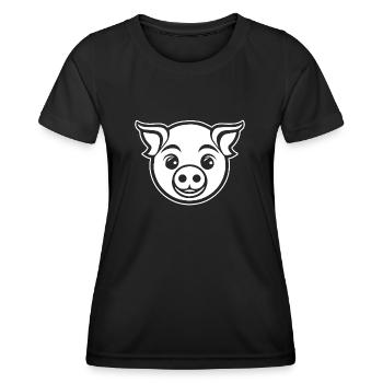 Truie cochonne - T-shirt sport Femme - noir - Devant - AI Model Female 172 light (172cm)