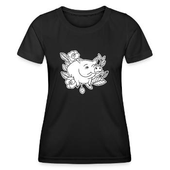 Pig Piggy Sow - Women's Functional T-Shirt - black - Front - AI Model Female 172 light (172cm)