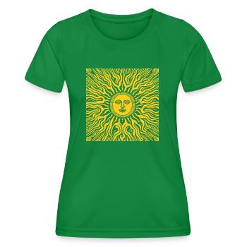 Decorative Sun Design - Women's Functional T-Shirt - kelly green - Front - AI Model Female 172 dark (172cm)
