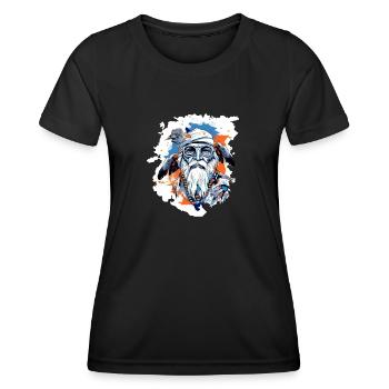 Papy motard siou - T-shirt sport Femme - noir - Devant - AI Model Female 172 light (172cm)