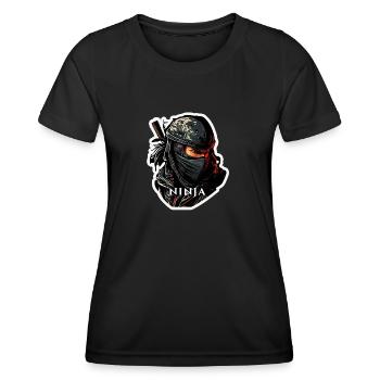 L'ombre du ninja - T-shirt sport Femme - noir - Devant - AI Model Female 172 light (172cm)