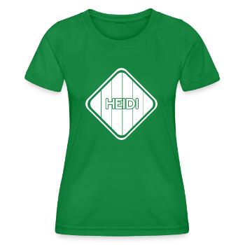 First name Heidi - Women's Functional T-Shirt - kelly green - Front - AI Model Female 172 dark (172cm)