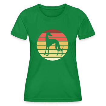 Whippet Retro Hund - Frauen Funktions-T-Shirt - Kelly Green - Vorne - AI Model Female 172 dark (172cm)