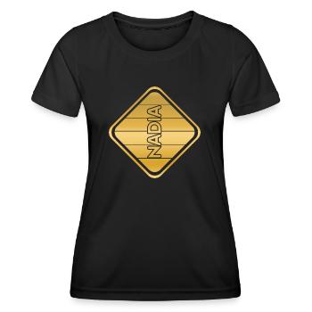Prénom Nadia - T-shirt sport Femme - noir - Devant - AI Model Female 172 light (172cm)