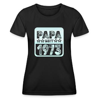 Jahr 1973 - Frauen Funktions-T-Shirt - Schwarz - Vorne - AI Model Female 172 light (172cm)