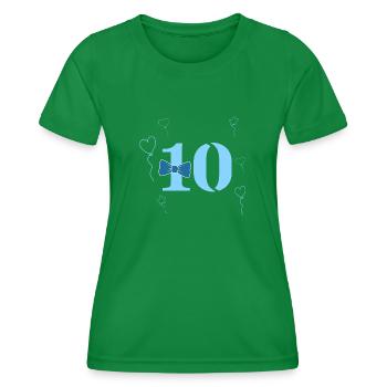 10th birthday boy - Women's Functional T-Shirt - kelly green - Front - AI Model Female 172 dark (172cm)