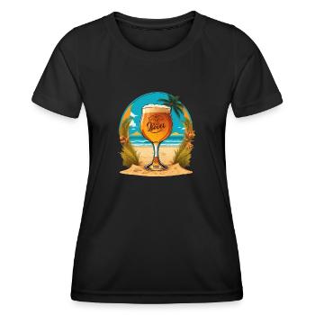 Beach Beer Glass - Women's Functional T-Shirt - black - Front - AI Model Female 172 light (172cm)