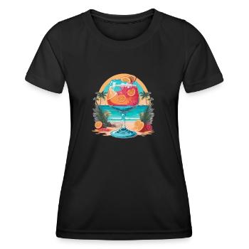 Beach Summer Cocktail - Women's Functional T-Shirt - black - Front - AI Model Female 172 light (172cm)