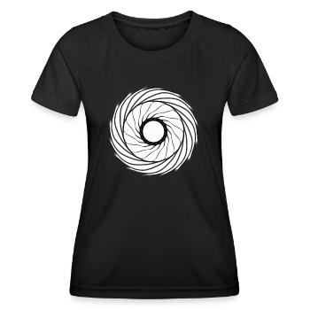 Kreis Optik - Frauen Funktions-T-Shirt - Schwarz - Vorne - AI Model Female 172 light (172cm)