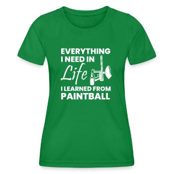 Paintball Airsoft - T-shirt sport Femme - vert - Devant - AI Model Female 172 dark (172cm)