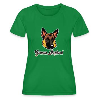 Deutscher Schäferhund - Frauen Funktions-T-Shirt - Kelly Green - Vorne - AI Model Female 172 dark (172cm)