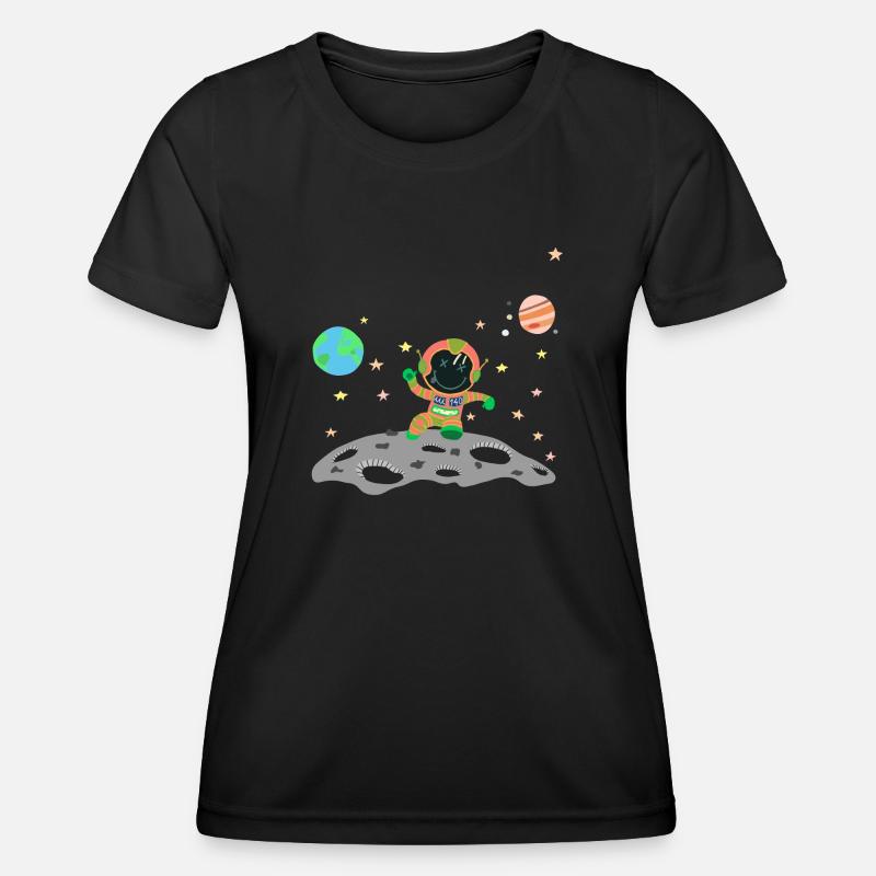Astronaut orange green - Women's Functional T-Shirt - black