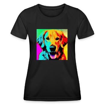 Golden retriever - T-shirt sport Femme - noir - Devant - AI Model Female 172 light (172cm)