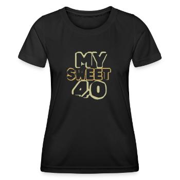 Anniversaire 40 - T-shirt sport Femme - noir - Devant - AI Model Female 172 light (172cm)