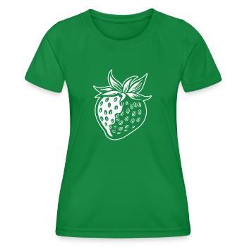 Erdbeere Obst Frucht - Frauen Funktions-T-Shirt - Kelly Green - Vorne - AI Model Female 172 dark (172cm)