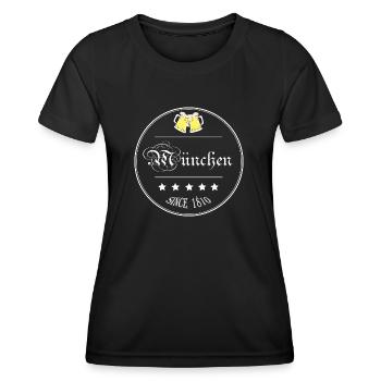 Fête dela bière Munich Septembre Octobre Allemagne - T-shirt sport Femme - noir - Devant - AI Model Female 172 light (172cm)
