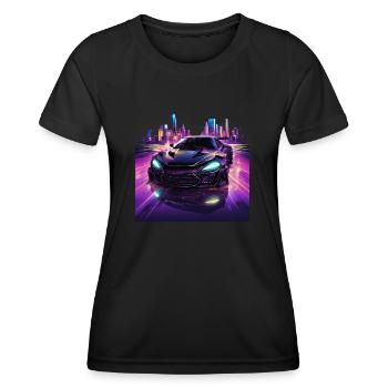 Faszination der Nacht - Sportwagen Stadt Speed - Frauen Funktions-T-Shirt - Schwarz - Vorne - AI Model Female 172 light (172cm)