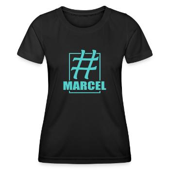 Social Marcel - T-shirt sport Femme - noir - Devant - AI Model Female 172 light (172cm)