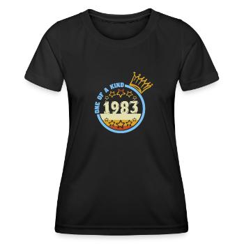 Baujahr 1983 - Frauen Funktions-T-Shirt - Schwarz - Vorne - AI Model Female 172 light (172cm)