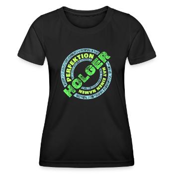 Geschenk für Holger - Frauen Funktions-T-Shirt - Schwarz - Vorne - AI Model Female 172 light (172cm)