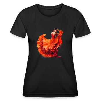 Les danseurs de flamenco sont appelés bailaoras - T-shirt sport Femme - noir - Devant - AI Model Female 172 light (172cm)